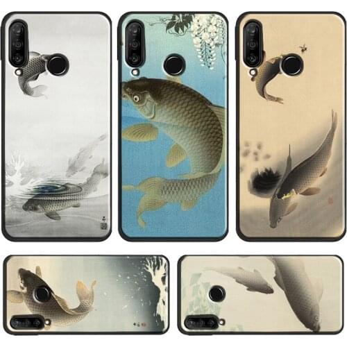 Carp Koi Fish Watercolor Case For Huawei P30 Pro P40 P20 Lite Mate 20 Lite P Smart 2019 Z Honor 10 i 8X 9X Nova 5T