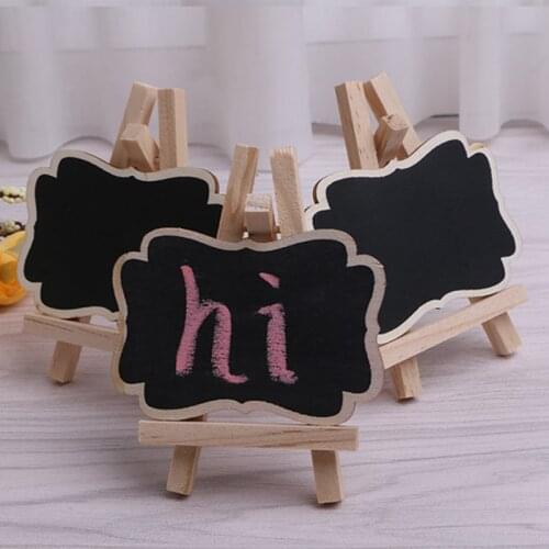 3Pcs Mini Wooden Blackboard Chalkboard Stand for Wedding Party Table Decor Tags
