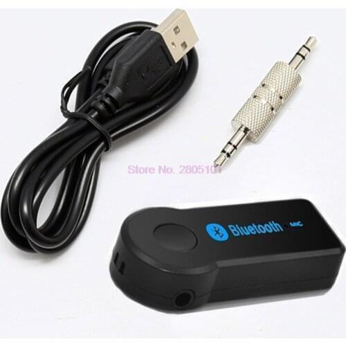 By dhl 50pcs Handfree Car Bluetooth Music Receiver Universal 3.5mm Streaming A2DP Wireless Auto AUX Audio Adapter With Mic
