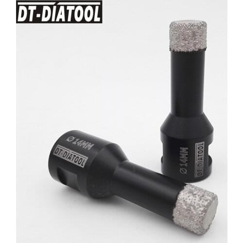 DT-DIATOOL 2pcs M14 Dia 14mm Dry Vacuum Brazed Diamond Drill Core Bits Ceramic Tile Hole Saw Granite Marble Stone Drilling Bits