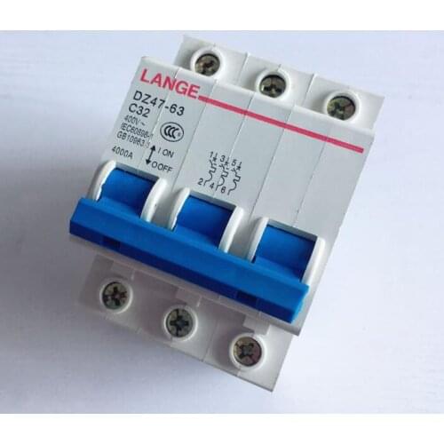 DZ47-63 400V 4000A 3P Miniature circuit breaker household Earth Leakage protector protect 32A 63A