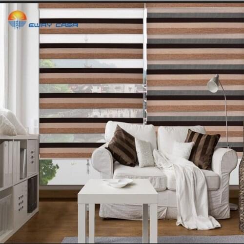EWAY CASA Customized Blackout Linen Like Roller Blinds 3 Color Matching Zebra Blinds Bedroom Home cortinas roller No.ZB_S100