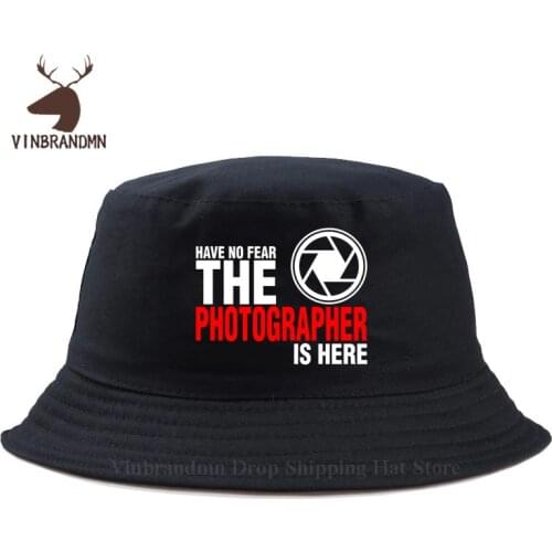 2021 hot sale Have No Fear The Photographer Is Here black baseball cap Newest Fashion summer Fishing Fisherman hats Outdoor hats