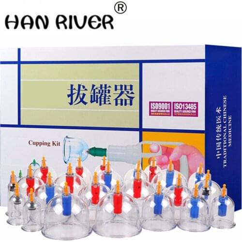 HANRIVER Chinese Vacuum Cupping Kit 24Pcs Cupping Cans Chinese Acupuncture Massage Suction Cup Health Massage hot selling