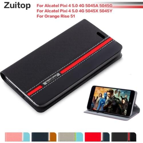 Cowboy PU Leather Phone Bag Case For Alcatel Pixi 4 5.0 4G 5045A Flip Case For Orange Rise 51 Case Soft Silicone Back Cover