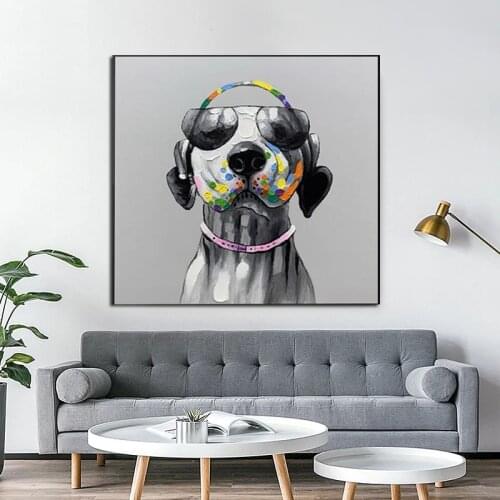 Cool Picture Of A Dalmatian With Sunglasses And Headphones Modern Home Good Wall Art Canvas Painting Unframed Artwork Painting
