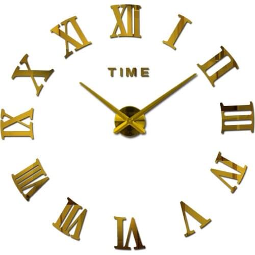 Metal Art Wall Clock Real Home Decorations Modern Design Wall Clock Clocks Watch Horloge 3D Diy Acrylic Mirror Wall Stickers X10