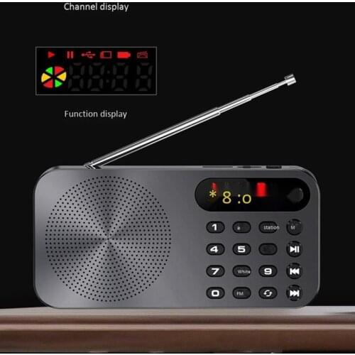 Q6 Multi-function Fm Radio 3600mah Battery Rechargeable Led Digital Display Radio Flashlight lighting function signal stability
