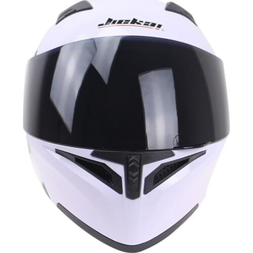 Motorcycle Dual Visor Flip Up Modular Full Face Helmet DOT Approved White