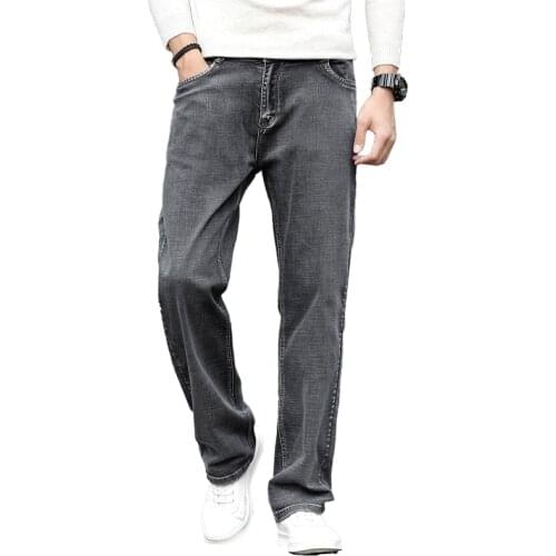 2021 Wide Leg Jeans Boot Cut Relax Jeans Men loose Fit Male Blue Denim Pants Casual Denim Trousers Large size 42 44