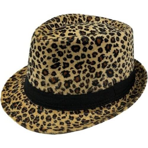 XdanqinX Mens Retro Jazz Hats Womens Leopard Print Hat Fashion Personality Fedoras Unisex 2020 New Streaks Leopard Print Caps