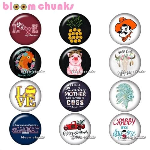 Words love sport christmas pig chief Round photo glass cabochon jewelry flat back Making findings 12mm/18mm/20mm/25mm B4445