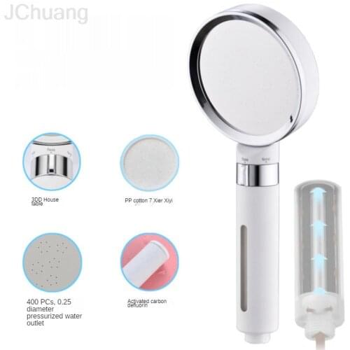 Spa Beauty Negative Ion Shower Head Water Saving Filter Detachable Multifunction Adjustable High Pressure Shower Flower