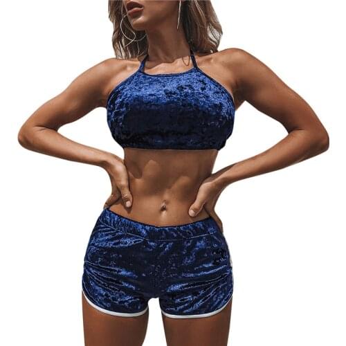 New Arrival Swimsuit Women Bikini Split No-Sleeve Halter Bra High Waist Briefs Party Summer Holiday Swimming Cosutme Beachwear