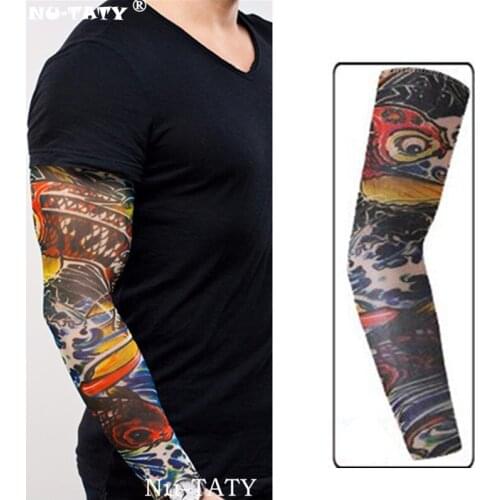 Nu-TATY Chinese carp Man&woman style Tattoo Sleeve Stockings Body Art Leggings Cool Boys Girls Party Wearings