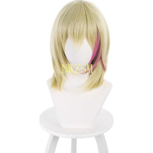 Rika Kawai Wonder Egg Priority Cosplay Wig Short Heat Resistant Synthetic Hair with Bangs Halloween Costume Accessory