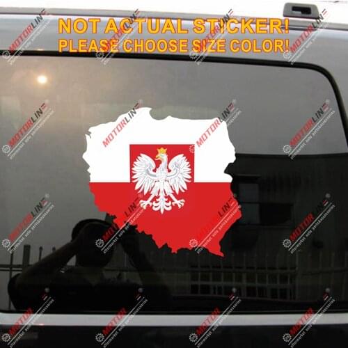 Poland Polska Herb Polish Map Coat of arms Decal Sticker Vinyl reflective glossy