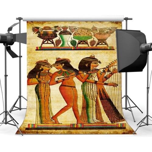 Shabby Egypt Backdrop Old Egyptian Mural Painting Backdrops Ancient Pharaoh and Hieroglyphics Background