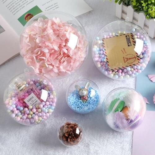 4-10cm Transparent Plastic Round Ball Feather Hanging Ball Christmas Decoration Hanging Ball Holiday Decoration Hanging Ball