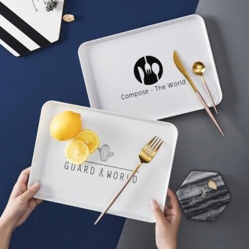 Rectangular Tray Breakfast Dinner Plate Cake Bread Fruit Plate Dessert Dish