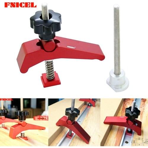Aluminum Alloy T Track Metal Hold Down Block Clamp T-Slot T-Track Clamp Set Woodworking Tool for Router Table