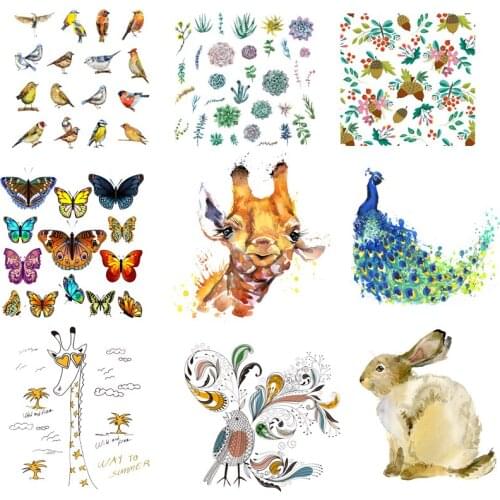 Iron on Transfer for Clothing Heat Transfer Thermo Stickers Patches Diy Butterfly Cute Patch Textile Vinyl Stripes Applique C