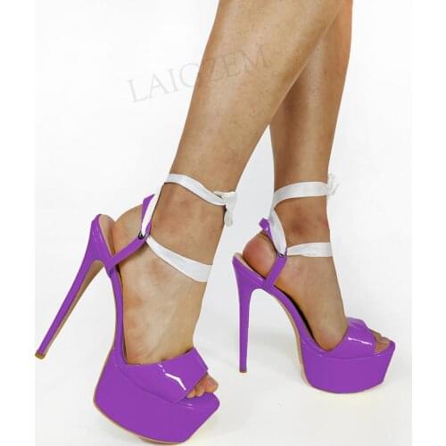 DOBANER FASHION Women Sandals Open Toe Platform Stiletto High Heels Pumps Prom Wedding Cosplay Shoes Woman Size 43 45 48 50 52