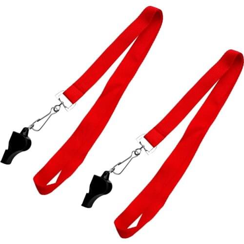 Pack of 2 Plastic SCUBA Snorkeling Safety Emergency Survival Whistle Lifeguard Signaling Whistle with Lanyard 23 inch