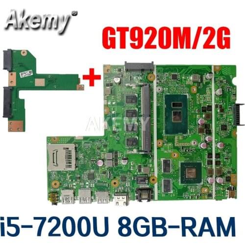 X541UVK motherboard 8GB RAM/I5-7200U/AS GT920M/V2G mainboard For Asus X541UVK X541UJ X541UV X541U F541U laptop motherboard