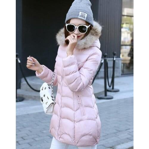 2019 Womens Winter Jackets And Coats Parkas Thick Warm Faux Fur Collar Hooded Anorak Ladies Jacket Female Manteau Femme