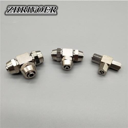 1Pcs PE-4 6 8 10 12 14 16 MM OD Hose Tube Connect PU Tube T Type Pneumatic Connector Quick Fast Twist Air Hose Tube Fitting