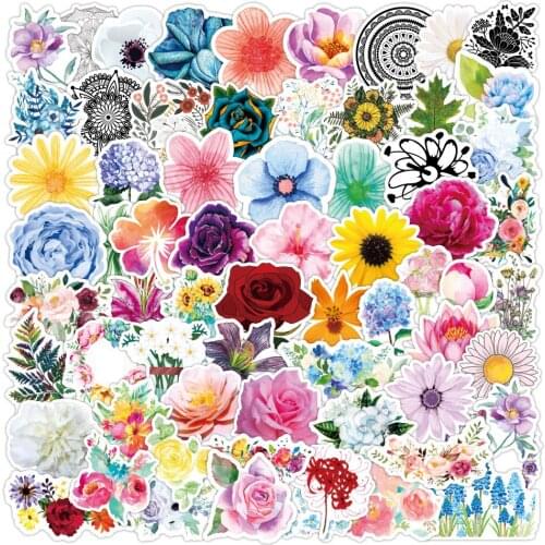 3 Sets = 300PCS Flowers Blooming Graffiti Stickers Car Water Cup Helmet Computer Guitar Stickers