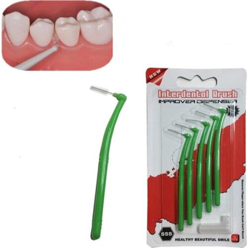 5 pcs/pack Adult L-shaped Interdental Brush Tooth Stains Remove Oral Hygiene Health Care Cleaner Brush Portable
