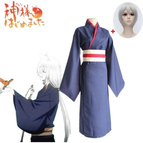 Anime Kamisama Hajimemashita / Kamisama Kiss Tomoe Costumes, Kamisama Cosplay Uniforms Full Love Kimono Set And wig