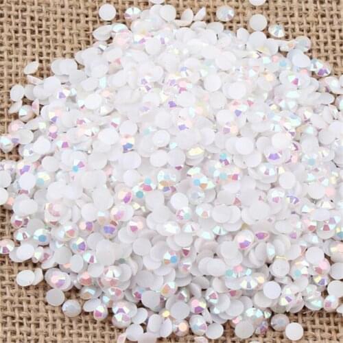 2MM 3MM 4MM 5MM 6MM Bling White Jelly AB Color Resin Rhinestones Hand Craft Flatback Resin Stone Garment&Nail Arts Decoration