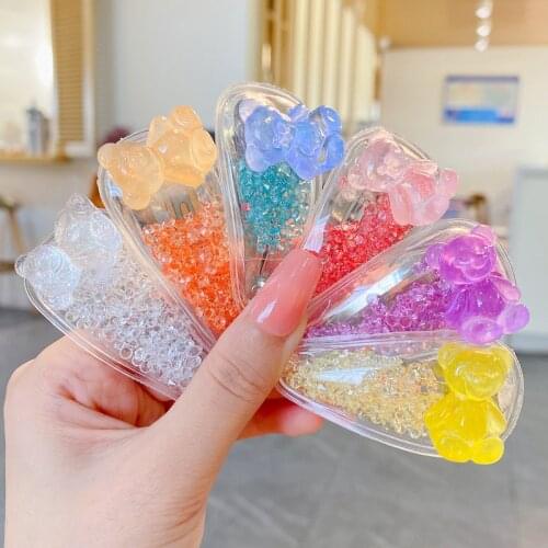New Summer Baby Children Solid Colour Quicksand Hairpins Barrettes Single Cute Lovely Princess Bright Hair Clips for Girls