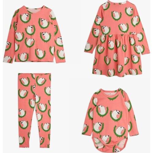 Ship In September) Per-sale 2021 MR New Toddler Girl Clothes Printed Shirts & Dress & & Romper Pants Baby Girls Clothing Set