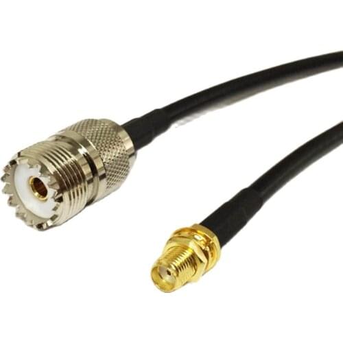 SMA female jack nut switch UHF female SO239 RF coaxial cable adapter RG58 50cm/100cm wholesale