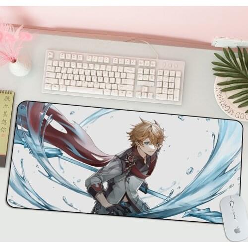 Genshin Impact Mousepad Gamer Gaming Accessories Tartaglia Gamer Anime Xxl Mouse Pad Cheap Gaming Laptop Mats