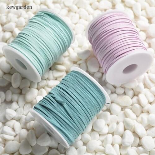 Kewgarden Buckskin Rope Ribbon DIY Tassel Hair Bow Accessories Satin Ribbons Handmade Tape Packing Webbing 50 Yards