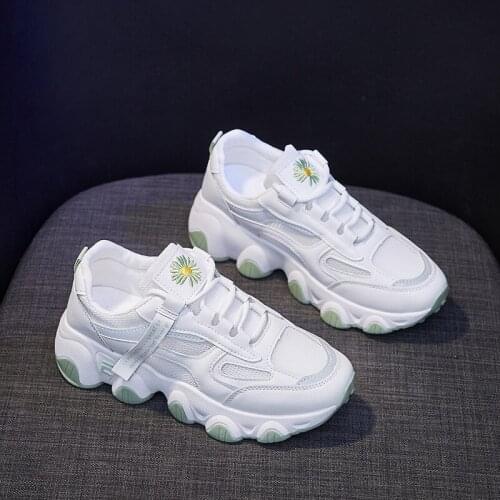 Women Sneakers Shoes Vulcanize Breathable Flowers Fashion Casuals Height Increasing Clunky Female Outdoor Sports Shoes