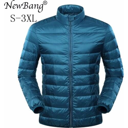 NewBang Feather Jacket Man Ultra Light Down Jacket Men Winter Coat Duck Down Windbreaker Stand Collar Parka With Carry Bag
