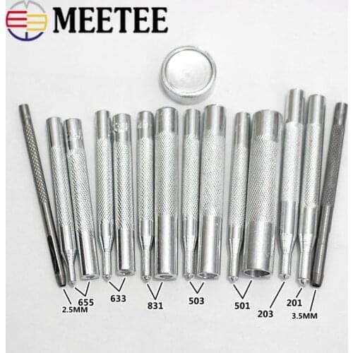 Meetee 1set Steel Sanp Button Fastener Installation Tool Kit DIY Manual Leather Craft Bag Buttons Buckle Installations Accessory