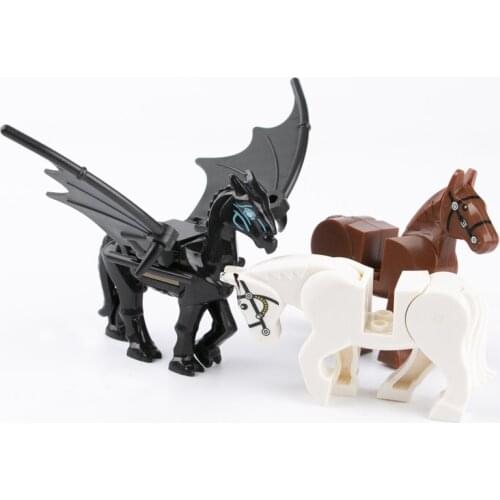 MOC War Horse Pegasus Wings Figure Set Military SWAT Accessories Part Model Building Blocks Kits Bricks Toys for Children