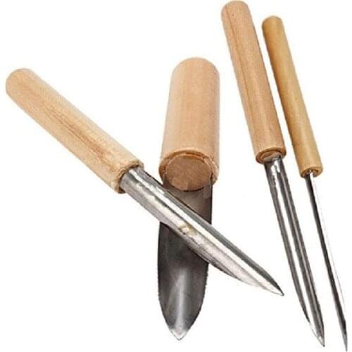 Set of 4 Stainless Steel Semicircle Pottery Hole Punch Cutter Polymer Tools Clay Professional Clay Sculpting Tools Potters Tool