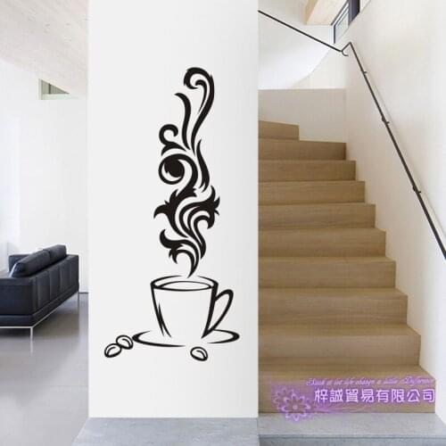 Coffee Shop Cup Sticker Decal Cafe Poster Vinyl Art Wall Decals Pegatina Decor Mural Coffee Sticker