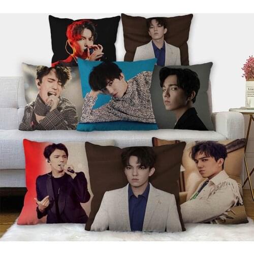 Nice Dimash Kudaibergen Pillowcase Cotton Linen Fabric Square Zipper Pillowcase 45X45cm Wedding Decorative Pillow cover 11-17