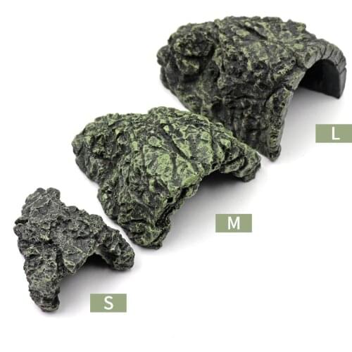 Fish Hiding Cave Aquarium Non-Toxic High Simulation Crawling Turtle Reptile Basking Hide Habitat Tank Decoration Ornament