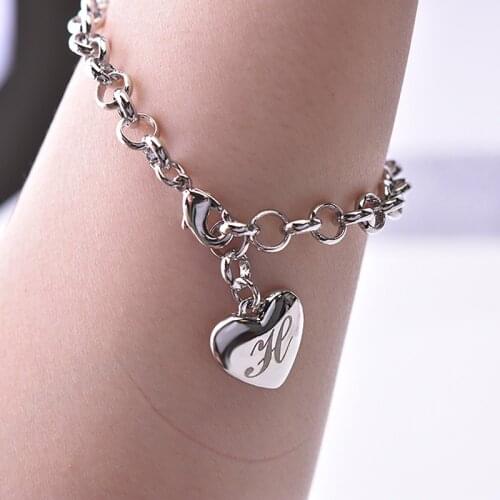 Simple Ladies Bracelet Creative Chain Bracelet Women Fashion Letter Heart Decor For Female Jewelry Accessories