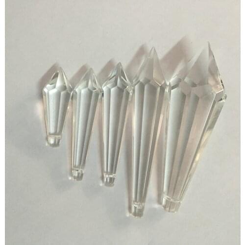 Clear Color 38/50/55/63/80/100mm Can Choose 10pcs Crystal Chandelier Pendant Icicle U Drop For Lighting Prism Decoration